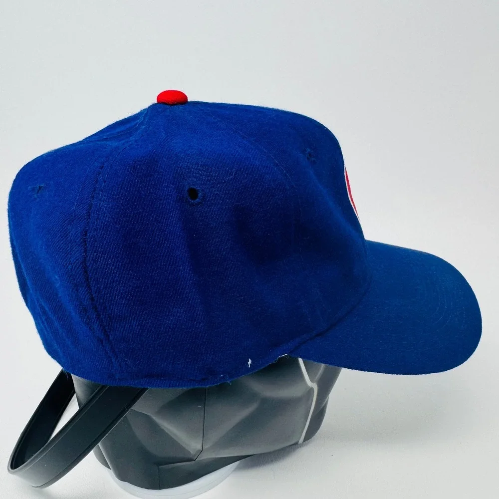 VTG Chicago Cubs Baseball Hat 7 1/4 Blue Red C Logo Sports Specialties 100% Wool